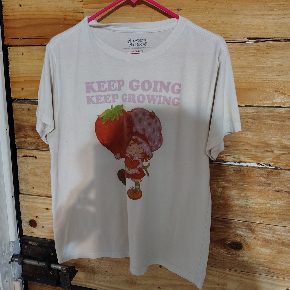 Kids T-Shirt - Cream with Pink and Red Design - Picture 5 of 10